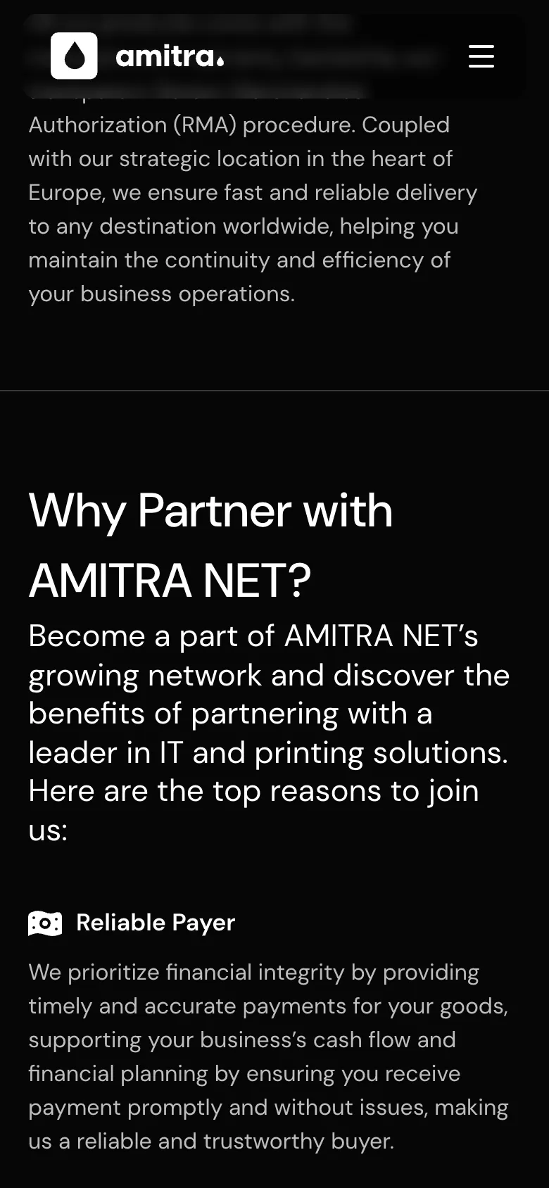 Amitra — mobile screen 3