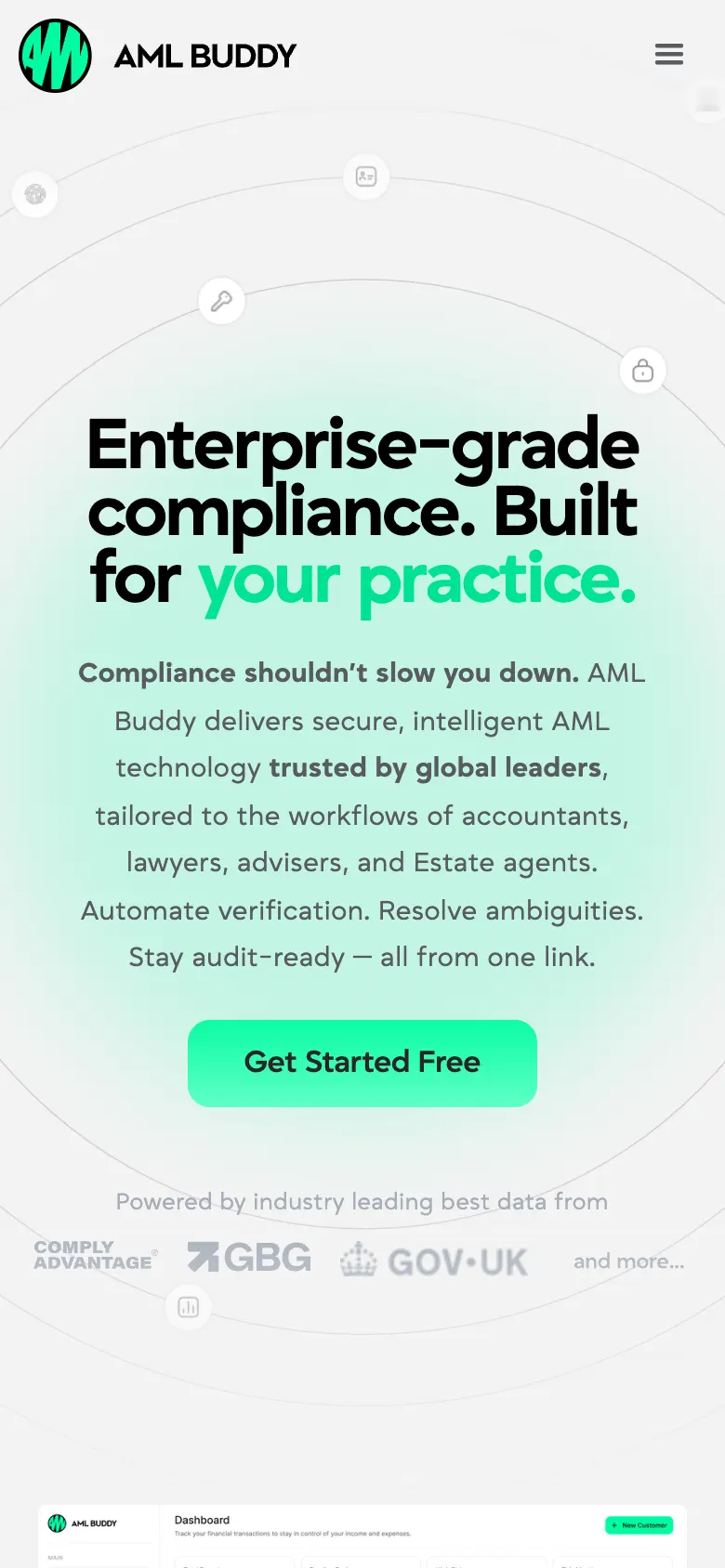 AML Buddy — mobile screen 1