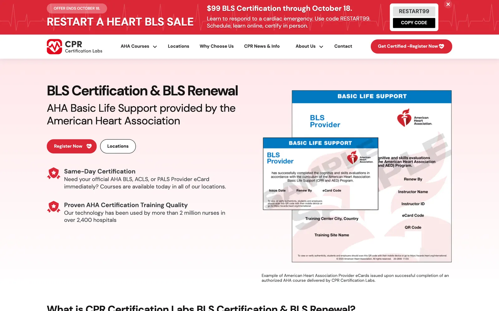CPR Certification Labs — BLS certification
