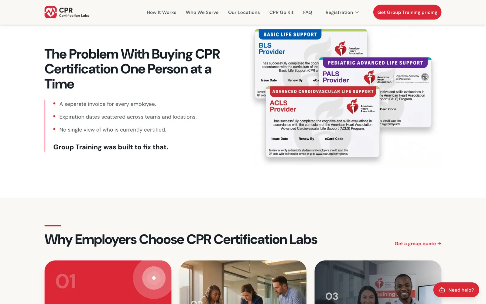 CPR Group Training — The problem