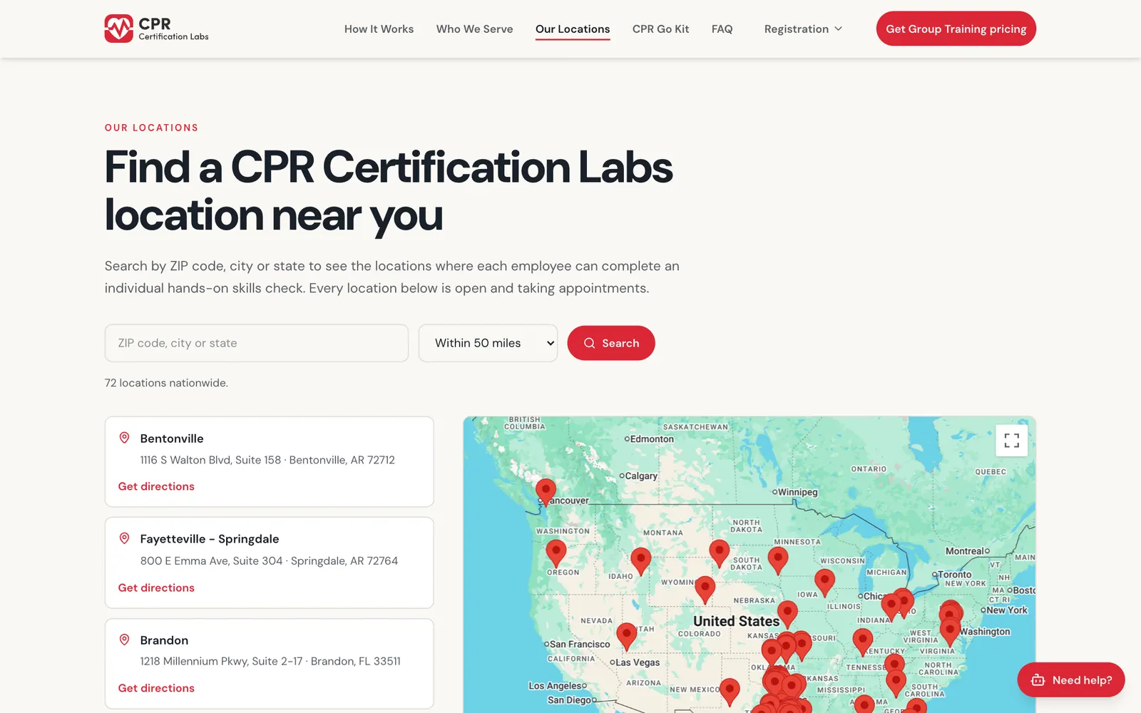 CPR Group Training — Locations