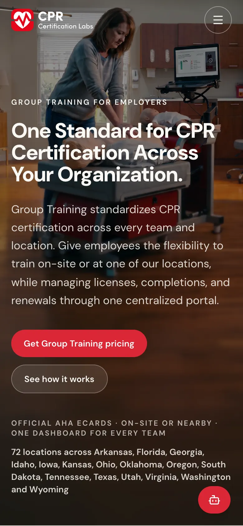 CPR Group Training — mobile screen 1