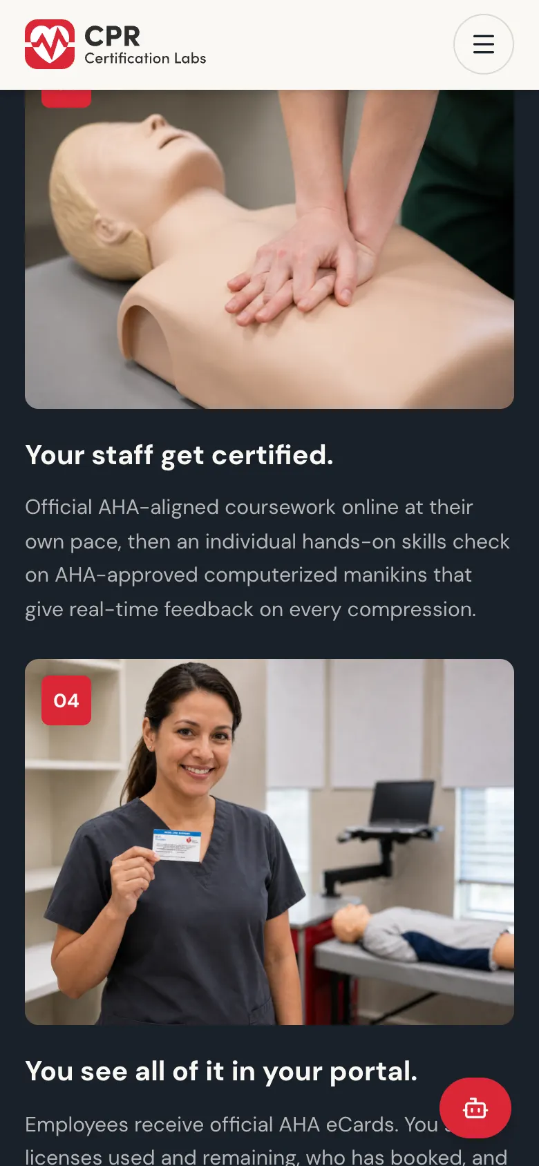 CPR Group Training — mobile screen 2