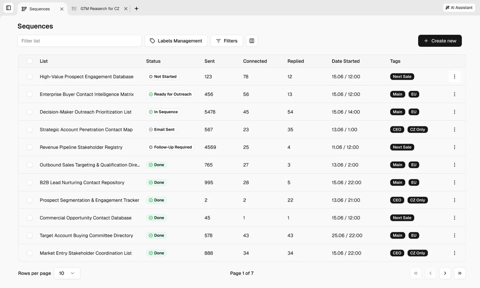 Leadspicker — Platform — sequences