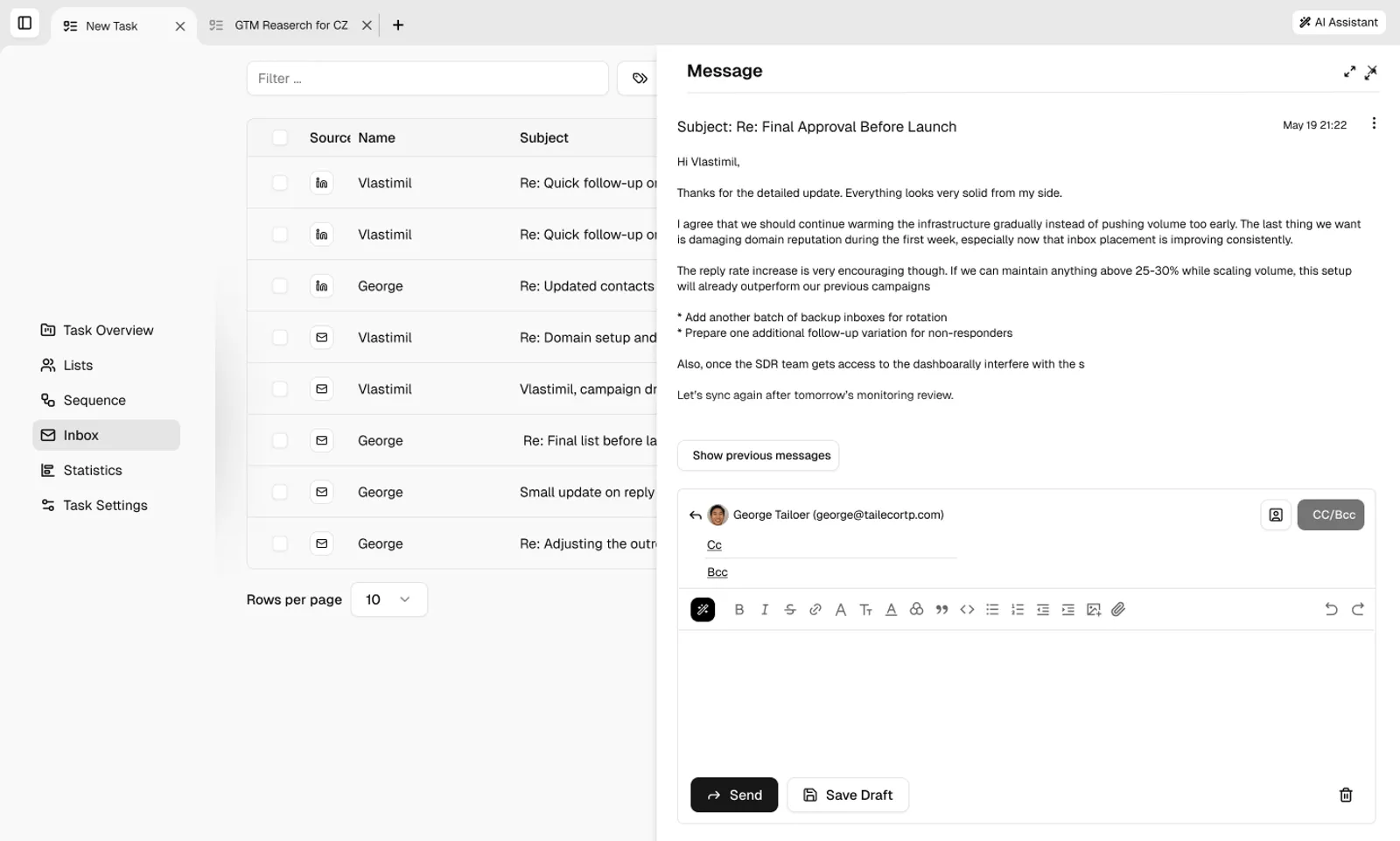 Leadspicker — Platform — inbox