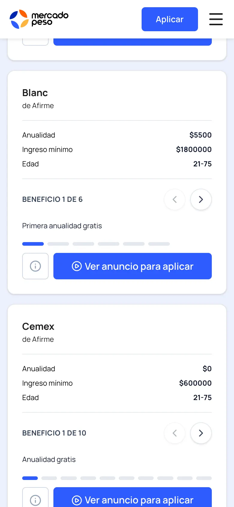 MercadoPeso — mobile screen 2