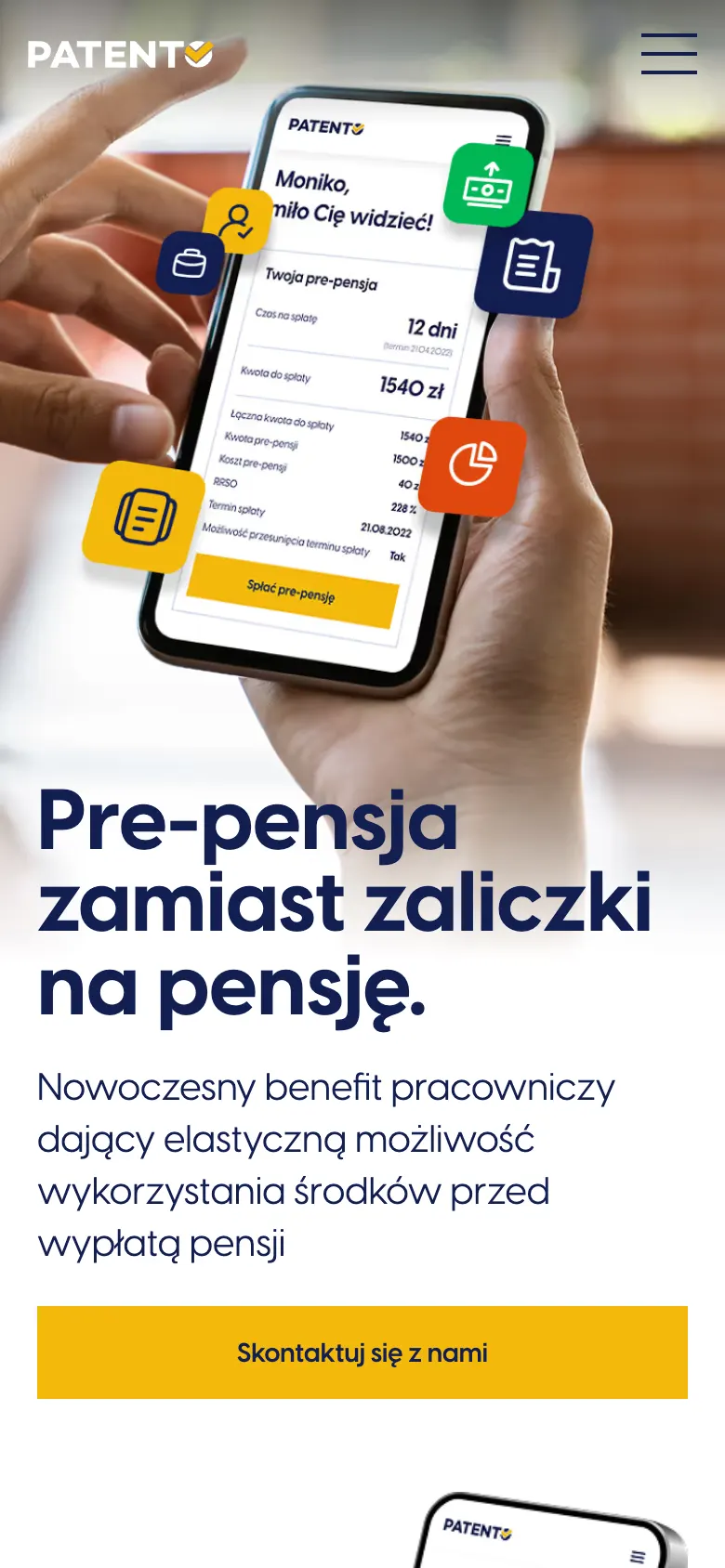 Patento.pl — mobile screen 1