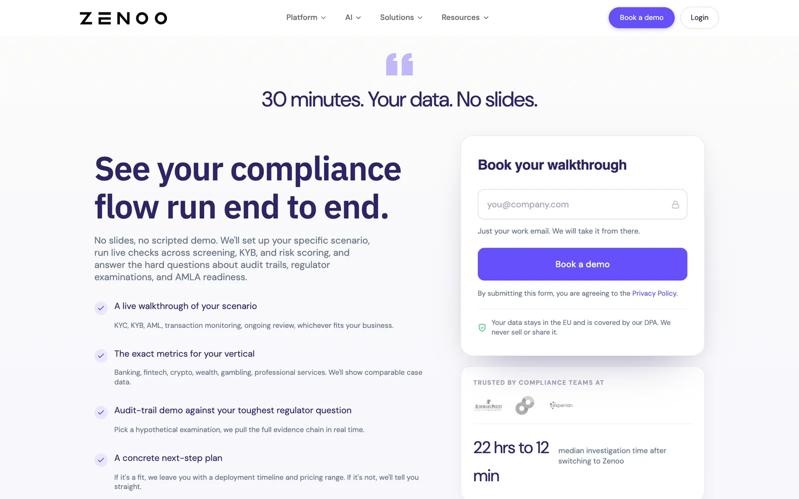 Zenoo — Book a demo