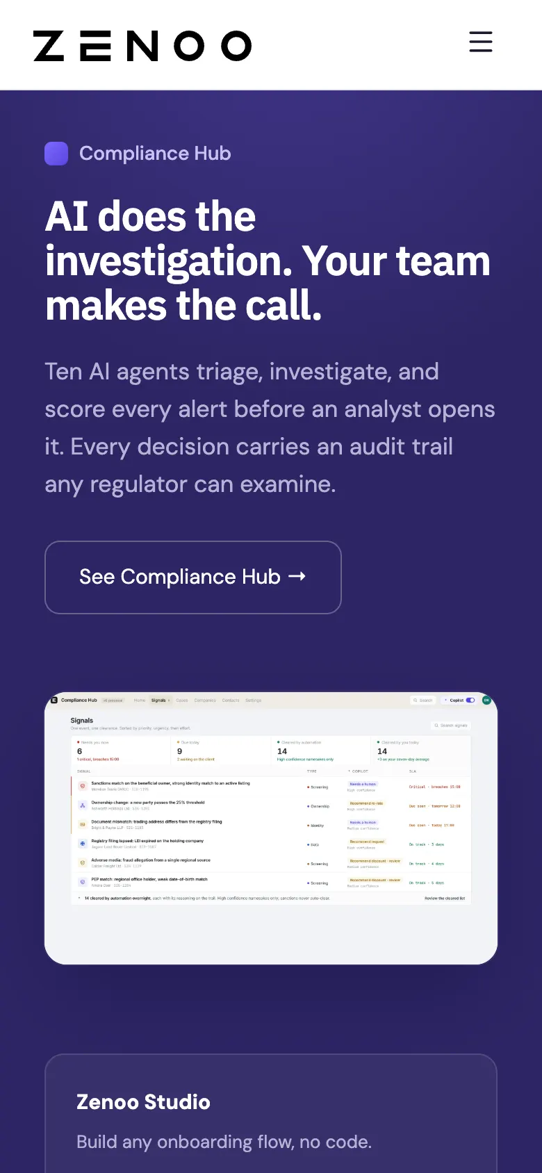 Zenoo — mobile screen 2
